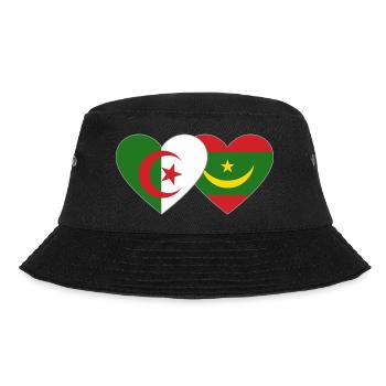 Algeria Mauritania Flag Heart - Bucket Hat - black - Front - Lela (165cm)
