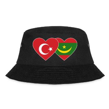 Turkey Mauritania Flag Heart - Bucket Hat - black - Front - Lela (165cm)
