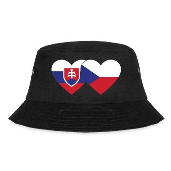 Slowakei Tschechien Flagge Herz - Bucket Hat - Schwarz - Vorne - Lela (165cm)
