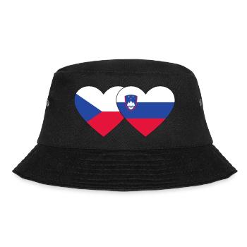 Tschechien Slowenien Flagge Herz - Bucket Hat - Schwarz - Vorne - Lela (165cm)