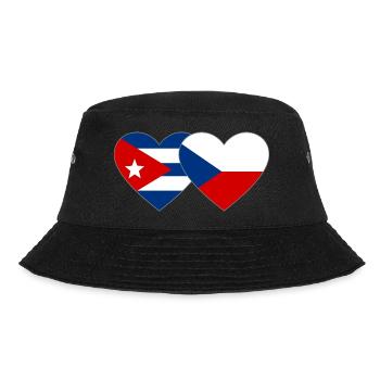 Kuba Tschechien Flagge Herz - Bucket Hat - Schwarz - Vorne - Lela (165cm)