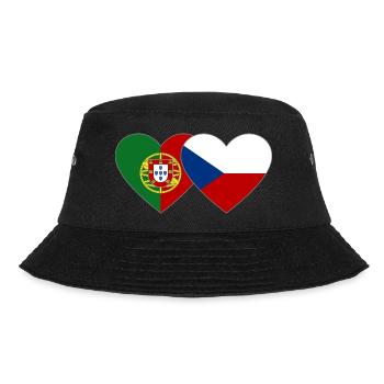 Portugal Tschechien Flagge Herz - Bucket Hat - Schwarz - Vorne - Lela (165cm)