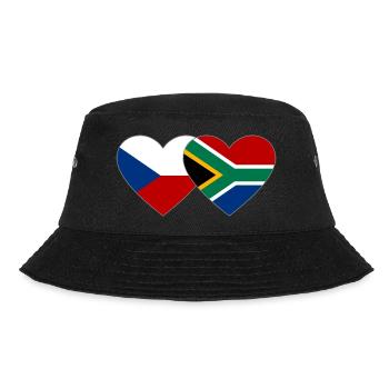 Czech Republic South Africa Flag Heart - Bucket Hat - black - Front - Lela (165cm)