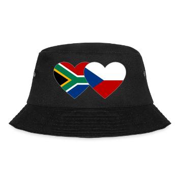 Südafrika Tschechien Flagge Herz - Bucket Hat - Schwarz - Vorne - Lela (165cm)