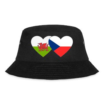 Wales Tschechien Flagge Herz - Bucket Hat - Schwarz - Vorne - Lela (165cm)