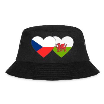 Czech Republic Wales Flag Heart - Bucket Hat - black - Front - Lela (165cm)