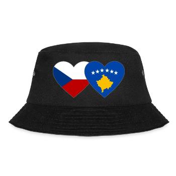 Czech Republic Kosovo Flag Heart - Bucket Hat - black - Front - Lela (165cm)