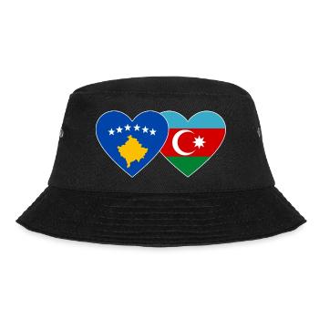 Kosovo Aserbaidschan Flagge Herz - Bucket Hat - Schwarz - Vorne - Lela (165cm)