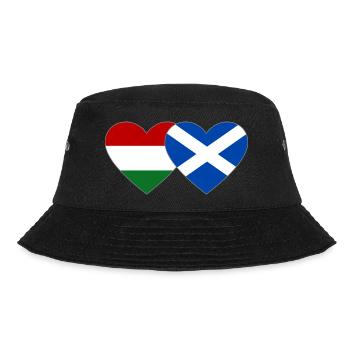 Hungary Scotland Flag Heart - Bucket Hat - black - Front - Lela (165cm)