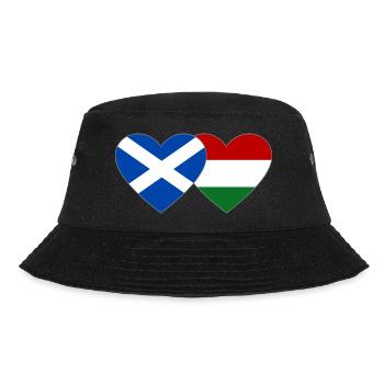 Scotland Hungary Flag Heart - Bucket Hat - black - Front - Lela (165cm)