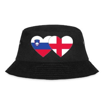 Slowenien England Flagge Herz - Bucket Hat - Schwarz - Vorne - Lela (165cm)