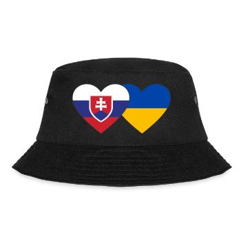 Slowakei Ukraine Flagge Herz - Bucket Hat - Schwarz - Vorne - Lela (165cm)