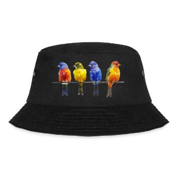 Birds on a wire - Bucket Hat - black - Front - Lela (165cm)