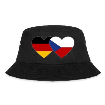 Deutschland Tschechien Flagge Herz Flagge - Bucket Hat - Schwarz - Vorne - Lela (165cm)