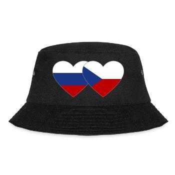 Russland Tschechien Flagge Herz Flagge - Bucket Hat - Schwarz - Vorne - Lela (165cm)