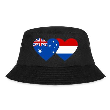 Australien Holland Flagge Herz Flagge - Bucket Hat - Schwarz - Vorne - Lela (165cm)