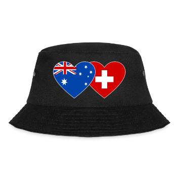 Australien Schweiz Flagge Herz Flagge - Bucket Hat - Schwarz - Vorne - Lela (165cm)