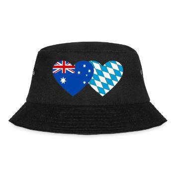 Australia Bavaria Flag Heart - Bucket Hat - black - Front - Lela (165cm)
