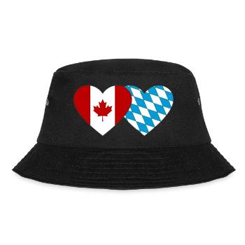 Kanada Bayern Flagge Herz - Bucket Hat - Schwarz - Vorne - Lela (165cm)