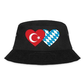 Turkey Bavaria Flag Heart - Bucket Hat - black - Front - Lela (165cm)