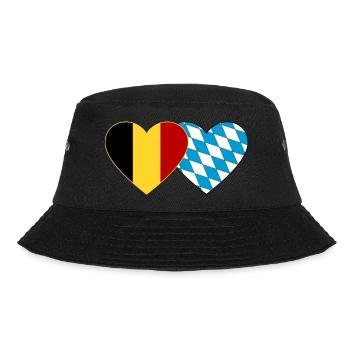 Belgium Bavaria Flag Heart - Bucket Hat - black - Front - Lela (165cm)