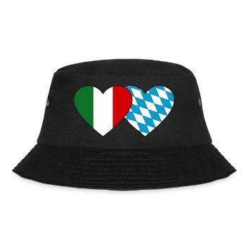 Italy Bavaria Flag Heart - Bucket Hat - black - Front - Lela (165cm)