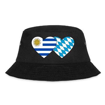 Uruguay Bavaria Flag Heart - Bucket Hat - black - Front - Lela (165cm)