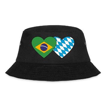 Brazil Bavaria Flag Heart - Bucket Hat - black - Front - Lela (165cm)