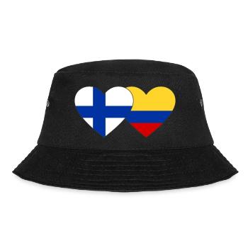 Finland Colombia Flag Heart - Bucket Hat - black - Front - Lela (165cm)
