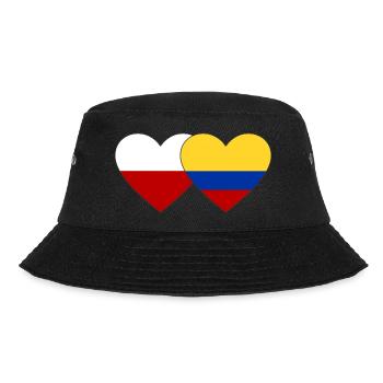 Poland Colombia Flag Heart - Bucket Hat - black - Front - Lela (165cm)