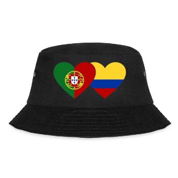 Portugal Colombia Flag Heart - Bucket Hat - black - Front - Lela (165cm)