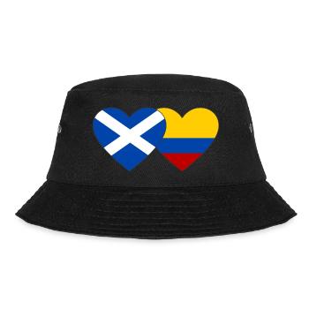 Scotland Colombia Flag Heart - Bucket Hat - black - Front - Lela (165cm)