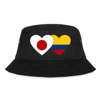 Japan Colombia Flag Heart - Bucket Hat - black - Front - Lela (165cm)
