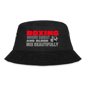 Boxing - where sweat and blood mix beautifully - Bucket Hat - black - Front - Lela (165cm)