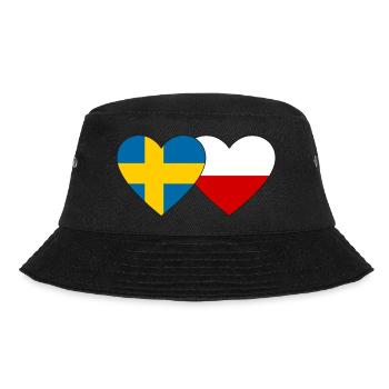 Schweden Polen Flagge Herz - Bucket Hat - Schwarz - Vorne - Lela (165cm)