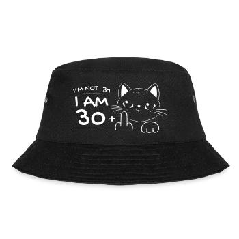 I'm Not 31, I Am 30 Plus 1 Middle Finger Cat Flip - Bucket Hat - black - Front - Lela (165cm)