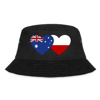 Australien Polen Flagge Herz - Bucket Hat - Schwarz - Vorne - Lela (165cm)