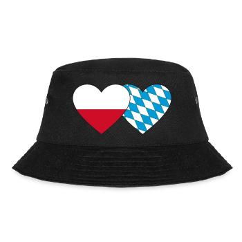 Poland Bavaria Flag Heart - Bucket Hat - black - Front - Lela (165cm)