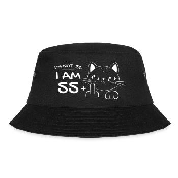 I'm Not 56, I Am 55 Plus 1 Middle Finger Cat Flip - Bucket Hat - black - Front - Lela (165cm)