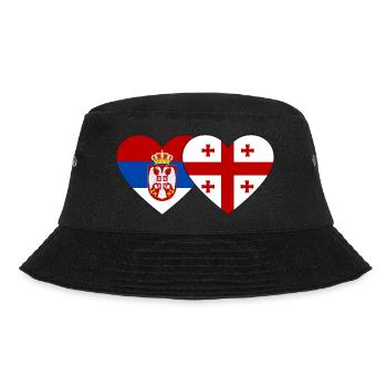 Serbia Georgia Flag Heart - Bucket Hat - black - Front - Lela (165cm)