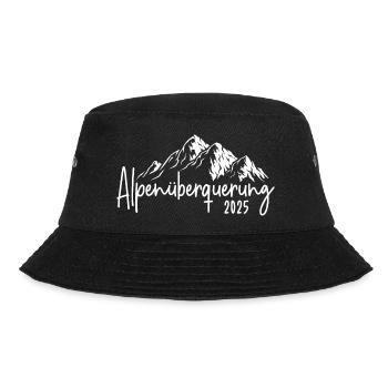 Alpenüberquerung 2025 Alpen Überquerung Wandern - Bucket Hat - Schwarz - Vorne - Lela (165cm)