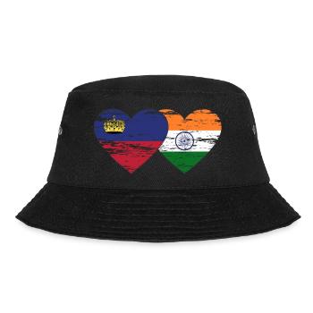 Liechtenstein Indien Flagge used - Bucket Hat - Schwarz - Vorne - Lela (165cm)