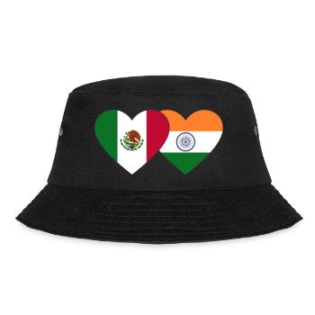 Mexiko Indien Flagge Herz - Bucket Hat - Schwarz - Vorne - Lela (165cm)