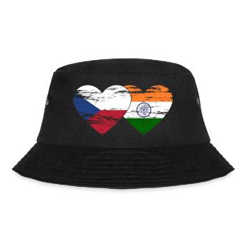 Tschechien Indien Flagge used - Bucket Hat - Schwarz - Vorne - Lela (165cm)