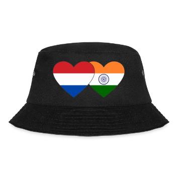 Holland India Flag Heart - Bucket Hat - black - Front - Lela (165cm)