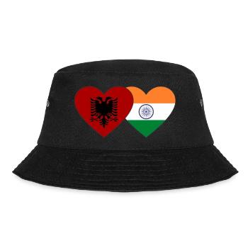 Albanien Indien Flagge Herz - Bucket Hat - Schwarz - Vorne - Lela (165cm)
