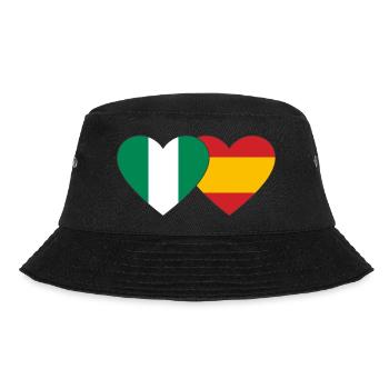 Nigeria Spanien Flagge Herz - Bucket Hat - Schwarz - Vorne - Lela (165cm)
