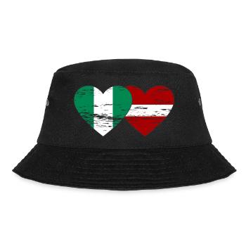 Nigeria Latvia flag heart used - Bucket Hat - black - Front - Lela (165cm)