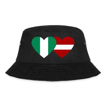 Nigeria Latvia Flag Heart - Bucket Hat - black - Front - Lela (165cm)