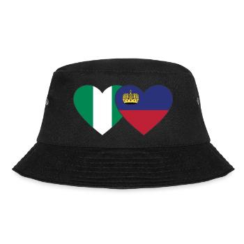Nigeria Liechtenstein Flagge Herz - Bucket Hat - Schwarz - Vorne - Lela (165cm)